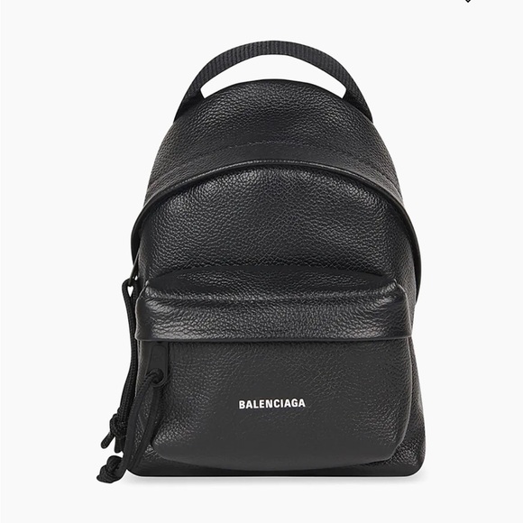 BALENCIAGA Mini Unisex Crossbody Backpack in black calfskin leather - Like New - Picture 14 of 14